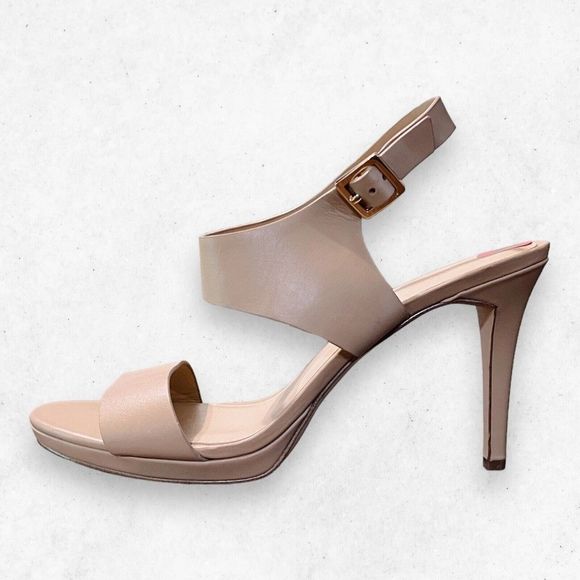 Michael Kors Shoes - Michael Kors Heels Sandals Leather Women's US size 10‎ Tan Color Side Buckles